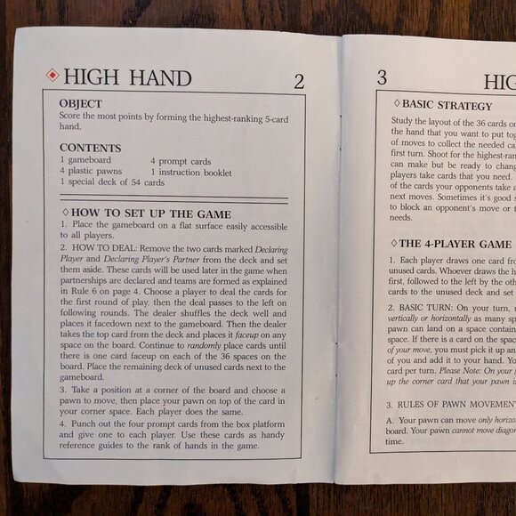 1984 Milton Bradley HIGH HAND board game. Revealed Hands & Shifting Strategies! - Picture 5 of 8